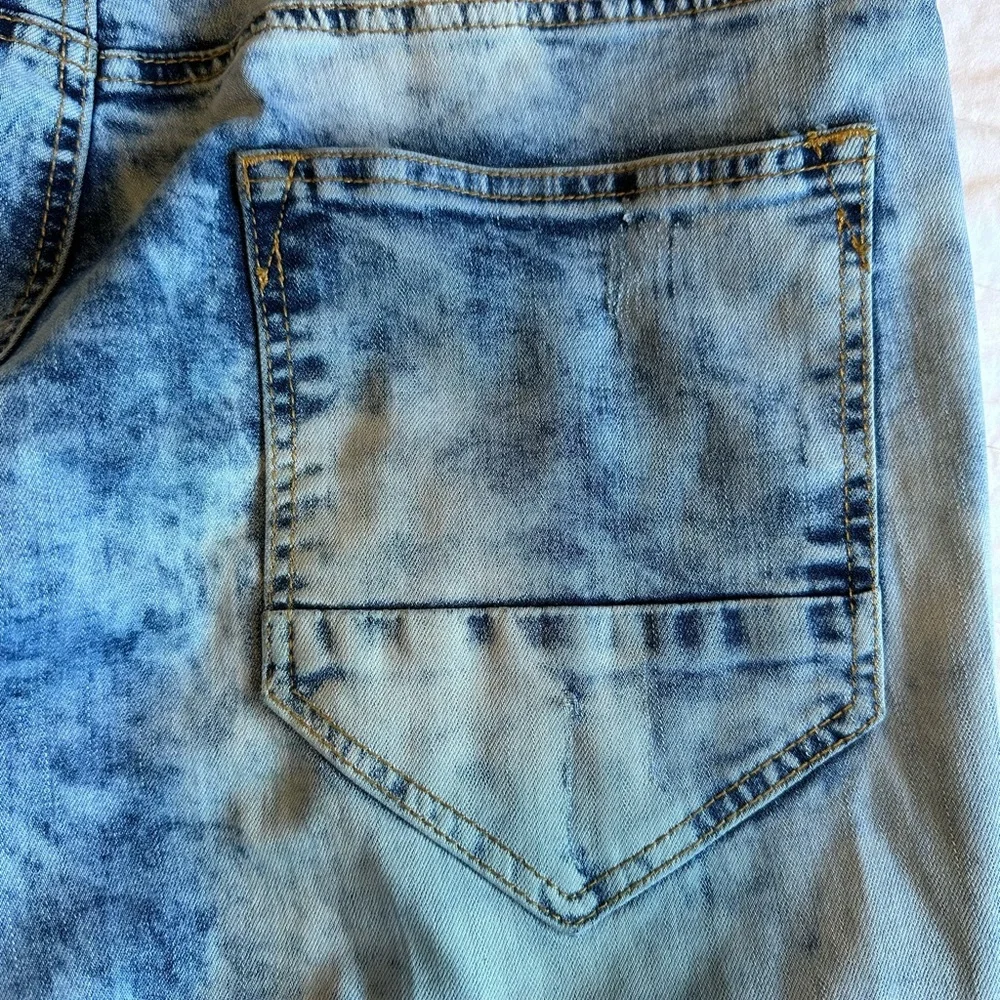 🔥 ODD Culture Distressed Skinny Jeans 34x32 Acid Wash Ripped Stretch